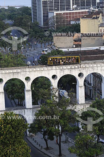  Subject: Tram on Lapa Arches / Place: Downtown - Rio de Janeiro City - Rio de Janeiro State - Brazil / Date: November 2008 