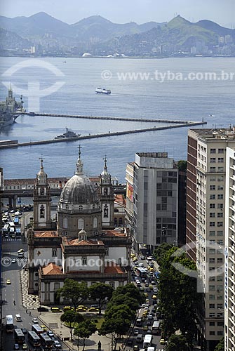  Subject: Aerial view of Candelaria Church / Place: Downtown - Rio de Janeiro City - Rio de Janeiro State - Brazil / Date: November 2006 