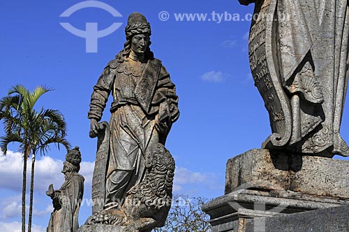  Detail of prophet - Santuario de Bom Jesus de Matosinhos Church - carved in soapstone by Antonio Francisco Lisboa (Aleijadinho)  - Congonhas city - Minas Gerais state (MG) - Brazil