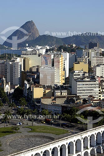  Subject: Lapa neighborhood, bohemian region of Rio de Janeiro city. View of Arcos da Lapa (Lapa Arches) , Sugar Loaf and Guanabara Bay / Place: Rio de Janeiro city - Rio de Janeiro State - Brazil / Date: 2008 
