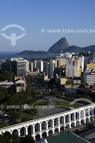  Subject: Lapa neighborhood, bohemian region of Rio de Janeiro city. View of Arcos da Lapa (Lapa Arches) , Sugar Loaf and Guanabara Bay / Place: Rio de Janeiro city - Rio de Janeiro State - Brazil / Date: 2008 