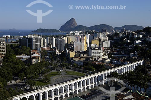  Subject: Lapa neighborhood, bohemian region of Rio de Janeiro city. View of Arcos da Lapa (Lapa Arches) , Sugar Loaf and Guanabara Bay / Place: Rio de Janeiro city - Rio de Janeiro State - Brazil / Date: 2008 