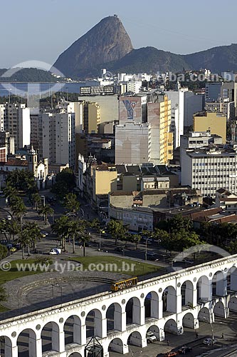  Subject: Lapa neighborhood, bohemian region of Rio de Janeiro city. View of Arcos da Lapa (Lapa Arches) , Sugar Loaf and Guanabara Bay / Place: Rio de Janeiro city - Rio de Janeiro State - Brazil / Date: 2008 