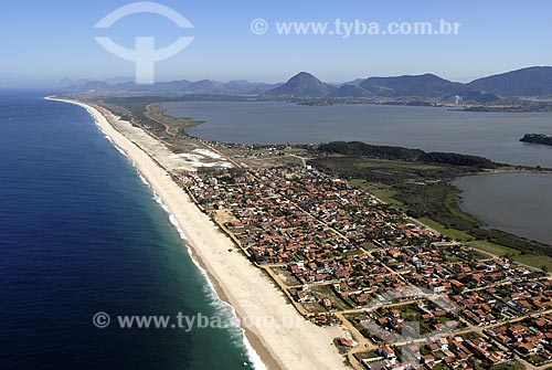  Subject: Aerial view of Beach and Lake of Marica / Place: Marica City - Rio de Janeiro State - Brazil / Date: June 2008 