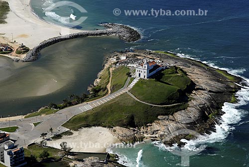  Subject: Aerial view of the Church of Our Lady of Nazareth / Place: Saquarema City - Rio de Janeiro State - Brazil / Date: June 2008 