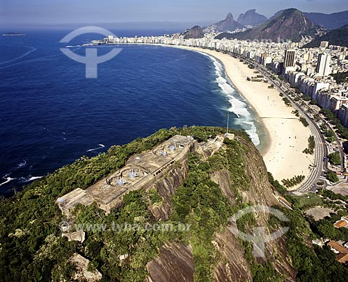  Subject: Aerial View of Leme Fortress with Copacabana beach in the background / Place: Leme - Rio de Janeiro city - Rio de Janeiro state - Brazil / Date: 2008 