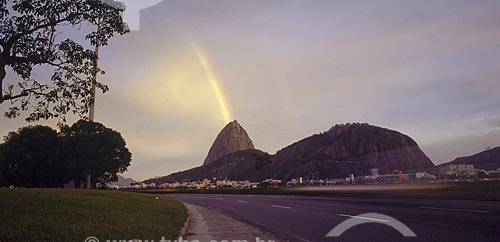  Subject: View of Sugar Loaf from Aterro do Flamengo with a rainbow in the background / Place: Aterro do Flamengo - Rio de Janeiro city - Rio de Janeiro state - Brazil / Date: 2008 