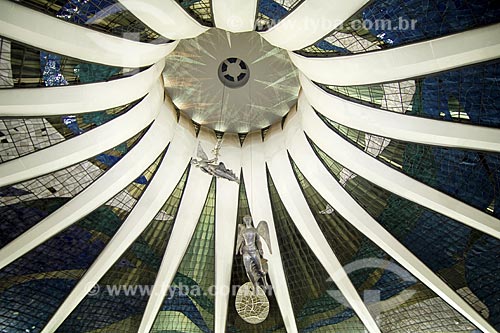  Subject: Metropolitan Cathedral Nossa Senhora Aparecida, more known as Cathedral of Brasilia, glass roof. Designed by the award winning architect Oscar Niemeyer / Place: Brasilia - Distrito Federal (Federal District) - Brazil / Date: 2008 