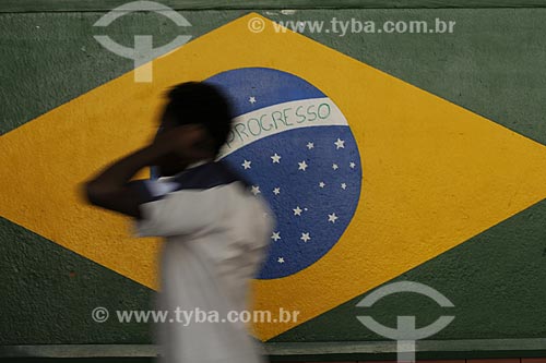  Subject: Monteiro de Carvalho State School - Brazilian Flag / Place: Santa Teresa - Rio de Janeiro city - Rio de Janeiro state - Brazil / Date: 09/07/2009 