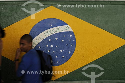  Subject: Monteiro de Carvalho State School - Brazilian Flag / Place: Santa Teresa - Rio de Janeiro city - Rio de Janeiro state - Brazil / Date: 09/07/2009 