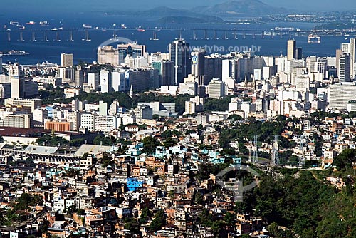  Subject: Favela of Morro de Sao Carlos, with Rio de Janeiro downtown in the background / Place: October 2009 