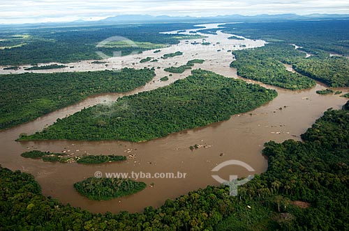  Subject: Aerial view of Rio Branco (White River) and Bem-Querer Waterfalls  / Place:  North of Caracarai City - Roraima State - Brazil  / Date: Janeiro de 2006 