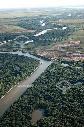  Subject: Aerial view of Igarape with gallery forest  / Place:  Boa Vista City - Roraima State - Brazil  / Date: Janeiro de 2006 