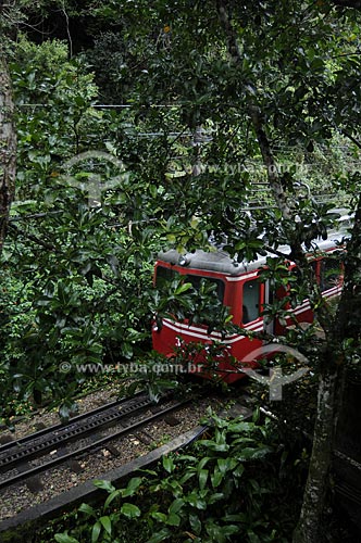  Subject: Tram going to Christ the Redeemer (Corcovado) - Tijuca National Park  / Place:  Rio de Janeiro city - Rio de Janeiro state - Brazil  / Date: 20/08/2009 