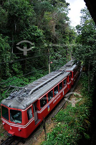  Subject: Tram going to Christ the Redeemer (Corcovado) - Tijuca National Park  / Place:  Rio de Janeiro city - Rio de Janeiro state - Brazil  / Date: 20/08/2009 