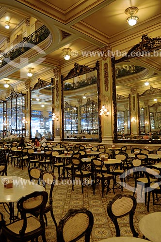  Subject: Interior of the Confeitaria Colombo, a confectionery store in the city center of Rio de Janeiro - Architecture in Art Nouveau style  / Place:  Rio de Janeiro city - Rio de Janeiro state - Brazil  / Date: Agosto de 2009 