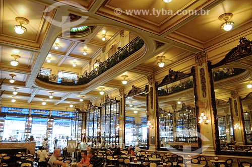  Subject: Interior of the Confeitaria Colombo, a confectionery store in the city center of Rio de Janeiro - Architecture in Art Nouveau style  / Place:  Rio de Janeiro city - Rio de Janeiro state - Brazil  / Date: Agosto de 2009 