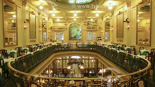  Subject: Interior of the Confeitaria Colombo, a confectionery store in the city center of Rio de Janeiro - Architecture in Art Nouveau style  / Place:  Rio de Janeiro city - Rio de Janeiro state - Brazil  / Date: Agosto de 2009 