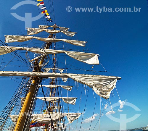  Subject: Detail of a sailboat during Grandes Veleiros exhibition at Pier Maua  / Place: Rio de Janeiro city - Rio de Janeiro state - Brazil  / Date: Fev. 2010 