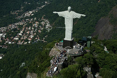  Subject: Aerial view of the Christ Redeemer  / Place:  Rio de Janeiro city - Brazil   / Date: 02/2011 