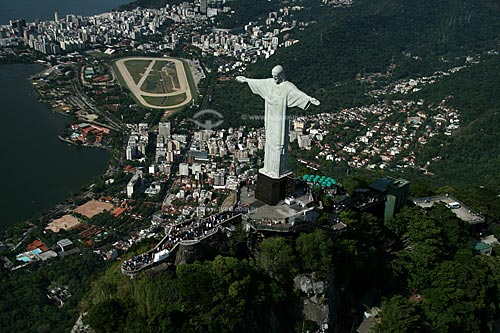 Subject: Aerial view of the Christ Redeemer  / Place:  Rio de Janeiro city - Brazil   / Date: 02/2011 