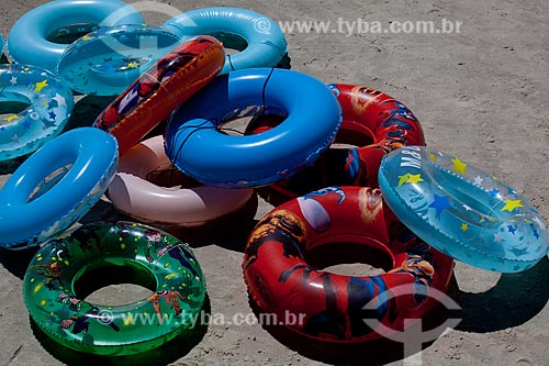  Inflatable floats in the Urca Beach  - Rio de Janeiro city - Brazil