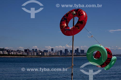  Inflatable floats in the Urca Beach  - Rio de Janeiro city - Brazil