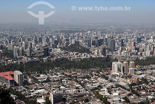  Subject: Aerial view of Cerro San Cristobal / Place: Santiago - Chile - South America / Date: 01/2011 