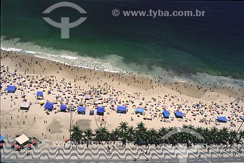  Subject: Aerial view of Copacabana beach / Place: Rio de Janeiro city - Rio de Janeiro state (RJ) - Brazil / Date: Década de 90 