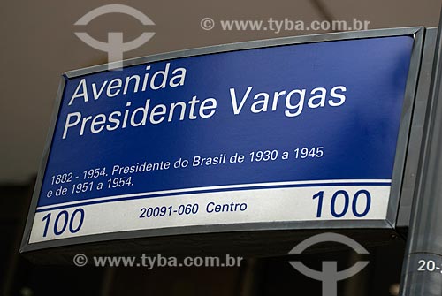  Subject: Street sign / Place: City center - Rio de Janeiro city - Rio de Janeiro state (RJ) - Brazil / Date: 12/2009 