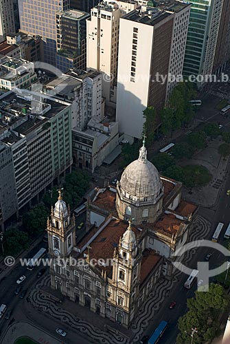  Subject: Aerial view of Nossa Senhora da Candelaria Church  / Place: City center - Rio de Janeiro city - Rio de Janeiro state (RJ) - Brazil / Date: 11/2009 