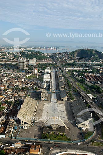  Subject: Aerial view of the Sambadrome and Guanabara Bay in the background / Place: City center - Rio de Janeiro city - Rio de Janeiro state (RJ) - Brazil / Date: 11/2009 