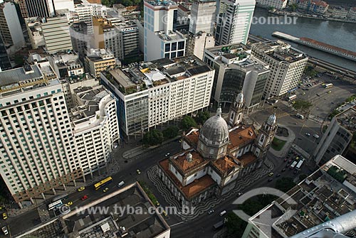  Subject: Aerial view of Nossa Senhora da Candelaria Church  / Place: City center - Rio de Janeiro city - Rio de Janeiro state  (RJ) - Brazil / Date: 11/2009 