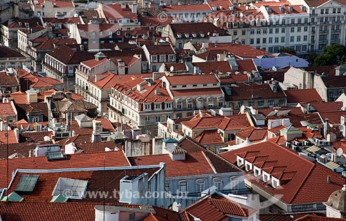  Subject: Aerial view of central Lisbon from the Castle Sao Jorge   / Place: Lisboa city - Portugal - Europe / Date: 10/2010 