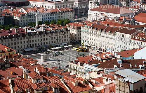  Subject: Aerial view of central Lisbon from the Castle of Sao Jorge - Figueira Square to the center / Place: Lisboa city - Portugal - Europe / Date: 10/2010   