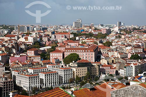  Subject: Aerial view of central Lisbon from the Castle Sao Jorge   / Place: Lisboa city - Portugal - Europe / Date: 10/2010  