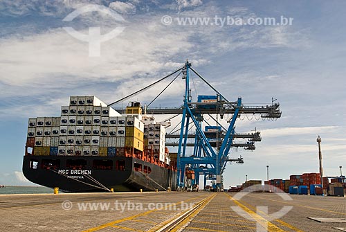  Subject: Ship in the container terminal at the port of Rio Grande - Tecon / Place: Rio Grande city - Rio Grande do Sul state (RS) - Brazil / Date: 01/2009 