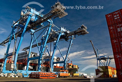  Subject: Ship in the container terminal at the port of Rio Grande - Tecon / Place: Rio Grande city - Rio Grande do Sul state (RS) - Brazil / Date: 01/2009 