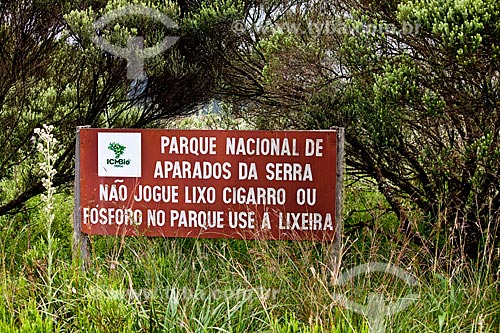  Subject: Guidance Board in the  Aparados da Serra National Park / Place: Cambara do Sul city - Rio Grande do Sul state (RS) - Brazil / Date: 03/2011 