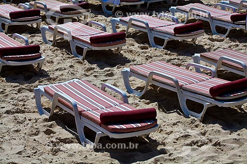  Subject: Deckchairs on Copacabana Beach / Place: Copacabana Neighborhood - Rio de Janeiro city - Rio de Janeiro state (RJ) - Brazil / Date: 02/2011 