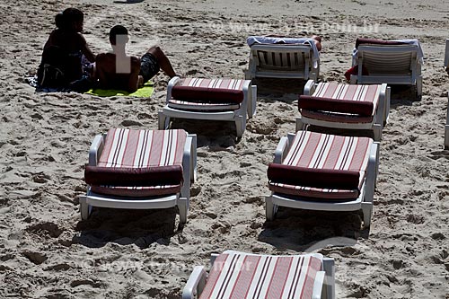  Subject: Deckchairs on Copacabana Beach / Place: Copacabana Neighborhood - Rio de Janeiro city - Rio de Janeiro state (RJ) - Brazil / Date: 02/2011 