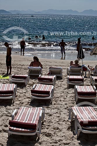  Subject: Deckchairs on Copacabana Beach / Place: Copacabana Neighborhood - Rio de Janeiro city - Rio de Janeiro state (RJ) - Brazil / Date: 02/2011 