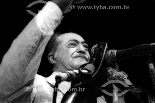  Subject: Miguel Arraes at the Comicio das Diretas in front of Nossa Senhora da Candelaria Church / Place: Rio de Janeiro city - Rio de Janeiro state (RJ) - Brazil / Date: 04/1984 