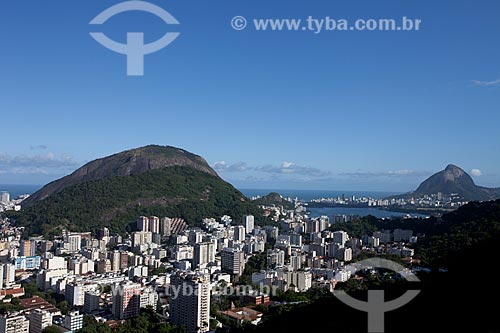  Subject: Aerial view of Humaita and Lagoa Neighborhoods with Rodrigo de Freitas Lagoon in the background / Place: Rio de Janeiro city - Rio de Janeiro state (RJ) - Brazil / Date: 05/2011 
