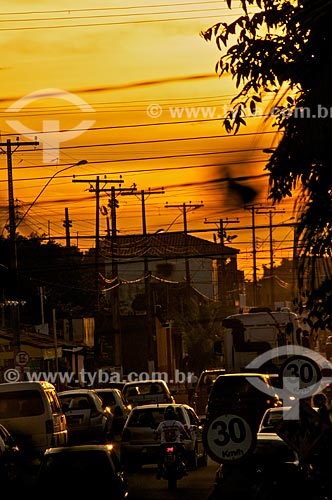  Subject: Traffic at Porto Velho Street at dusk / Place: Porto Velho city - Rondonia state (RO) - Brazil / Date: 02/2011 
