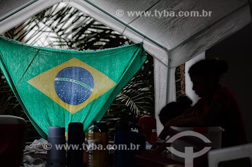  Subject: Brazilian flag in the municipal market / Place: Lençois city - Bahia state (BA) - Brazil / Date: 01/2012 