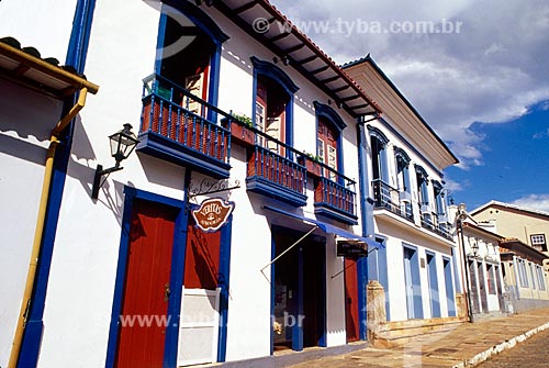  Subject: Facade of colonial houses / Place: Mariana city - Minas Gerais state (MG) - Brazil / Date: 08/2007 