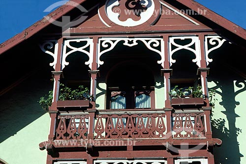  Subject: Detail of building with timbered architecture / Place: Blumenau city - Santa Catarina state (SC) - Brazil / Date: 01/2009 