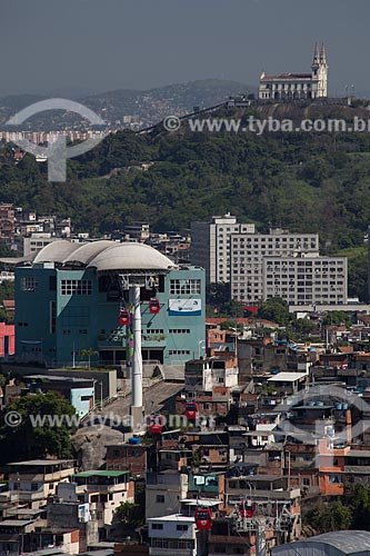  Subject: View of Complexo do Alemao with Penha Church in the background / Place: Rio de Janeiro city - Rio de Janeiro state (RJ) - Brazil / Date: 02/2012 