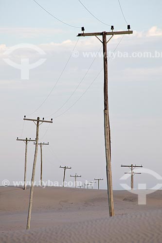  Subject: Electric power transmission in Lagoa do Peixe National Park / Place: Mostardas city - Rio Grande do Sul state (RS) - Brazil / Date: 02/2012 